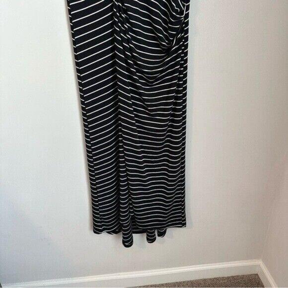 Banana Republic Stripe Twist FrontMidi Dress Size Medium Black & White - Picture 8 of 15